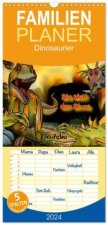 Familienplaner 2024 - Die Welt der Dinos mit 5 Spalten (Wandkalender, 21 x 45 cm) CALVENDO