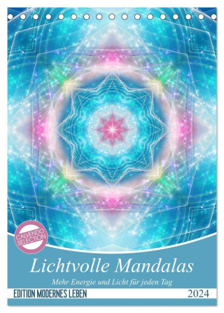 Lichtvolle Mandalas (Tischkalender 2024 DIN A5 hoch), CALVENDO Monatskalender