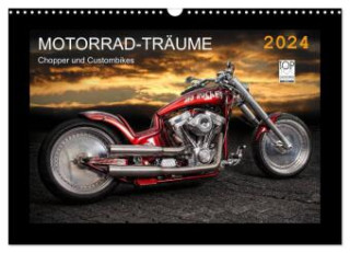 Motorrad-Träume - Chopper und Custombikes (Wandkalender 2024 DIN A3 quer), CALVENDO Monatskalender