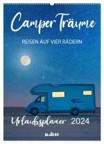 Camper Träume Urlaub auf vier Rädern (Wandkalender 2024 DIN A2 hoch), CALVENDO Monatskalender