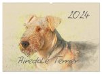 Airedale Terrier 2024 (Wandkalender 2024 DIN A2 quer), CALVENDO Monatskalender