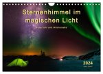 Sternenhimmel im magischen Licht - Polarlicht und Milchstraße (Wandkalender 2024 DIN A4 quer), CALVENDO Monatskalender