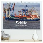 Schiffe im Hamburger Hafen (hochwertiger Premium Wandkalender 2024 DIN A2 quer), Kunstdruck in Hochglanz