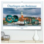 Überlingen am Bodensee - Fotografie + Geometrie (hochwertiger Premium Wandkalender 2024 DIN A2 quer), Kunstdruck in Hochglanz