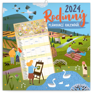 Rodinný plánovací kalendář 2024 - nástěnný kalendář