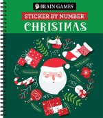 Brain Games - Sticker by Number: Christmas (28 Images to Sticker - Santa Cover - Bind Up)