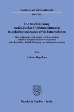 Die Beschränkung ausländischer Direktinvestitionen in sicherheitsrelevante zivile Unternehmen.