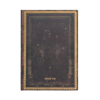 Paperblanks 2024 Arabica Old Leather Collection 18-Month MIDI Horiztonal Elastic Band Closure 208 Pg 80 GSM