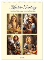 Kinder-Fantasy. Edle Burgfräulein und Ritter im Mittelalter (Wandkalender 2024 DIN A3 hoch), CALVENDO Monatskalender