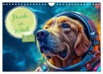 Hunde im Weltall (Wandkalender 2024 DIN A4 quer), CALVENDO Monatskalender