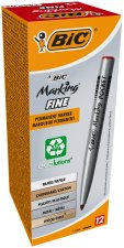 Marker pernamentny czerwony BIC Marking Fine Pocket ECOlutions 12 szt.
