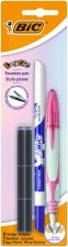 Pióro wieczne + Wkłady+ Wymazywacz niebieski BIC Easy Clic Standard FP blister 1+6+1szt mix