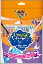Zestaw flamastry magiczne + kredki wymazywalne BIC Kids Erasable Coloring Set Pouch 12+12 sztuk