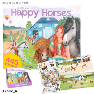 Zestaw kreatywny Koniki Happy Horses  z naklejkami 12502A