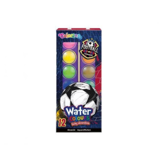 Farby akwarelowe maďż˝a pastylka Colorino football 12 kolorďż˝w
