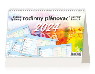 Týdenní rodinný plánovací kalendář - stolní kalendář 2024