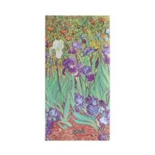 Paperblanks French 2024 DP Van Gogh's Irises 12-Month Slim Horizontal Elastic Band Closure 160 Pg 100 GSM