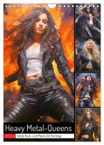 Heavy Metal-Queens. Wilde Rock- und Metal-Girl Paintings (Wandkalender 2024 DIN A4 hoch), CALVENDO Monatskalender