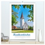 Rundturmkirchen - Architektonische Besonderheiten in Frankreich (hochwertiger Premium Wandkalender 2024 DIN A2 hoch), Kunstdruck in Hochglanz