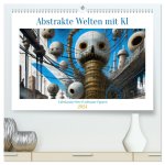 Abstrakte Welten mit KI (hochwertiger Premium Wandkalender 2024 DIN A2 quer), Kunstdruck in Hochglanz