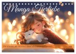 Manga Tierliebe (Tischkalender 2024 DIN A5 quer), CALVENDO Monatskalender