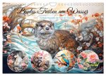 Buntes Treiben am Wasser - Fantasie Aquarelle der Tiere am Gewässer (Wandkalender 2024 DIN A4 quer), CALVENDO Monatskalender