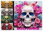 Skull Flower - Totenkopf ART (Wandkalender 2024 DIN A2 quer), CALVENDO Monatskalender