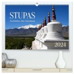 Stupas ? Architektur des Himalayas (hochwertiger Premium Wandkalender 2024 DIN A2 quer), Kunstdruck in Hochglanz