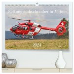 Rettungshubschrauber in Action (hochwertiger Premium Wandkalender 2024 DIN A2 quer), Kunstdruck in Hochglanz
