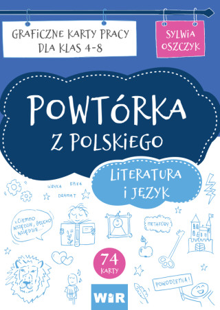 Powtórka z polskiego literatura i język graficzne karty pracy dla klas 4-8
