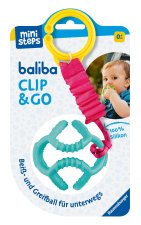 Ravensburger 4583 baliba Clip & Go - Flexibler Ball mit Befestigung für Greif- und Beißspaß unterwegs - Baby Spielzeug ab 0 Monaten - türkis