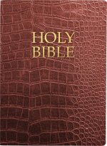 Kjver Holy Bible, Large Print, Walnut Alligator Bonded Leather, Thumb Index: (King James Version Easy Read, Red Letter, Burgundy)