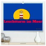 Leuchtturm im Meer (hochwertiger Premium Wandkalender 2024 DIN A2 quer), Kunstdruck in Hochglanz