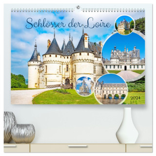 Schlösser der Loire (hochwertiger Premium Wandkalender 2024 DIN A2 quer), Kunstdruck in Hochglanz
