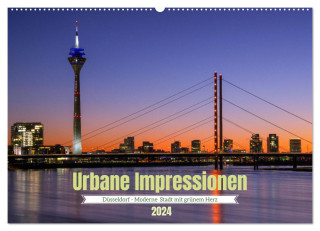 Urbane Impressionen. Düsseldorf - Moderne Stadt mit grünem Herz. (Wandkalender 2024 DIN A2 quer), CALVENDO Monatskalender