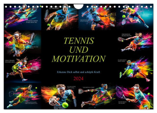 Tennis und Motivation (Wandkalender 2024 DIN A4 quer), CALVENDO Monatskalender