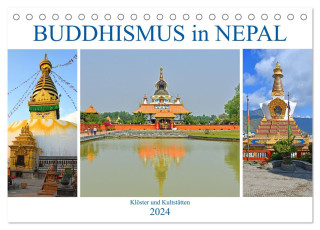 BUDDHISMUS in NEPAL (Tischkalender 2024 DIN A5 quer), CALVENDO Monatskalender