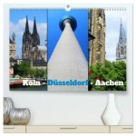 Köln, Düsseldorf, Aachen (hochwertiger Premium Wandkalender 2024 DIN A2 quer), Kunstdruck in Hochglanz