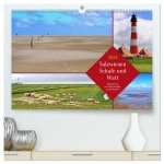 Salzwiesen, Schafe und Watt - Westerhever, ein Naturparadies an der Nordsee (hochwertiger Premium Wandkalender 2024 DIN A2 quer), Kunstdruck in Hochgl