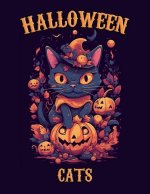 Halloween Cats: Adult Coloring Book