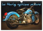 Les Harley mythiques peintures (Calendrier mural 2024 DIN A4 vertical), CALVENDO calendrier mensuel