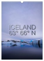 Iceland 63° 66° N (Wall Calendar 2024 DIN A3 portrait), CALVENDO 12 Month Wall Calendar
