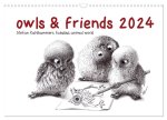 owls & friends 2024 (Wall Calendar 2024 DIN A3 landscape), CALVENDO 12 Month Wall Calendar