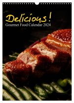 Delicious! Gourmet Food Calendar / UK-Version / Organizer (Wall Calendar 2024 DIN A3 portrait), CALVENDO 12 Month Wall Calendar