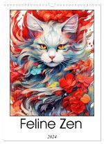 Feline Zen (Wall Calendar 2024 DIN A3 portrait), CALVENDO 12 Month Wall Calendar