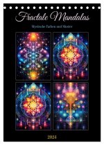 Fractale Mandalas (Tischkalender 2024 DIN A5 hoch), CALVENDO Monatskalender