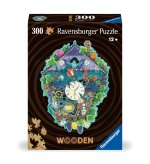 Ravensburger WOODEN Puzzle 12000759 - Kuckucksuhr - 300 Teile Kontur-Holzpuzzle mit stabilen, individuellen Puzzleteilen und 25 kleinen Holzfiguren =