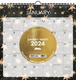 Starry Night 2024 12 X 12 Spiral Wall Calendar