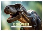 KI Dinosaurier - Herrscher der Lüfte, Land und Meer (Wandkalender 2024 DIN A2 quer), CALVENDO Monatskalender