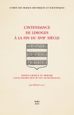 l'Intendance de Limoges à la fin du XVIIe siècle